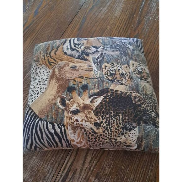 Leopard Zebra Bear Giraffe Tiger Accent Throw Pillow 15x15 - Picture 1 of 2